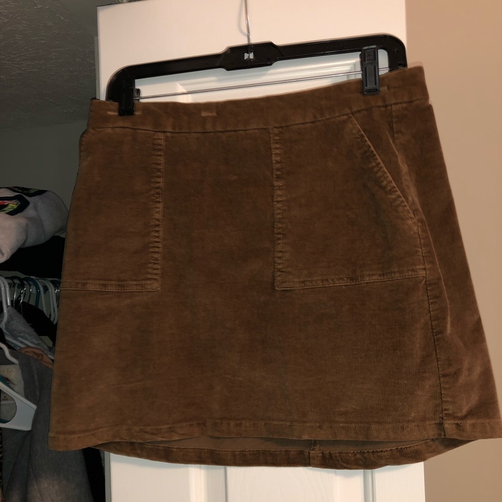 Corduroy Brown Mini Skirt